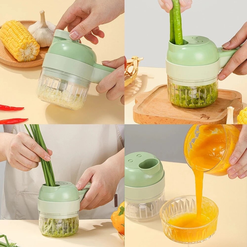 4 In 1 Handheld Electric Vegetable Cutter - My Store